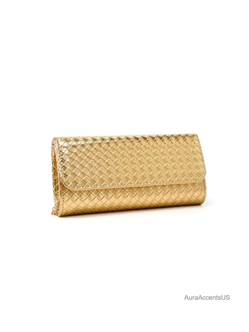 Women's Faux Leather Woven Evening Bag Shoulder Crossbody Clutch Purse